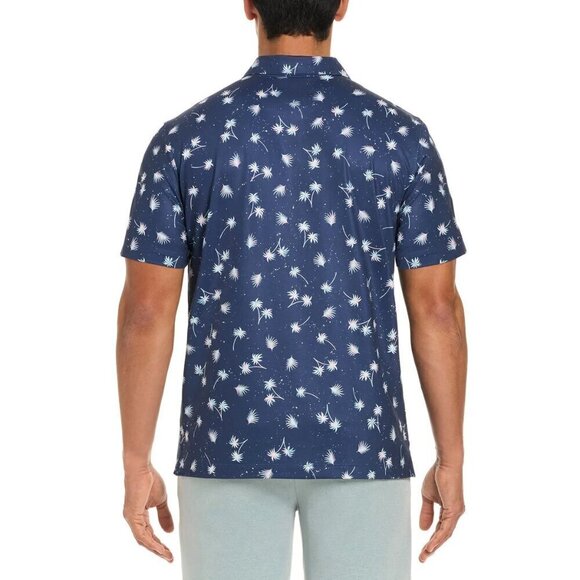 Hurley Mens XL Palm Printed Performance Polo Navy White UPF50+ Moisture Wicking - Picture 4 of 5